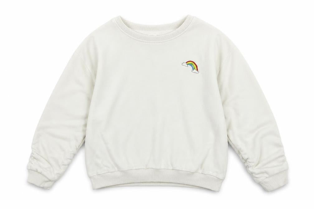 NEXT Girls White  Cotton Pullover Sweatshirt Size 12 Years  Pullover - Rainbow