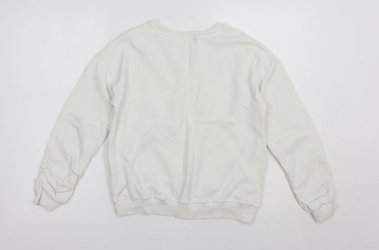 NEXT Girls White  Cotton Pullover Sweatshirt Size 12 Years  Pullover - Rainbow