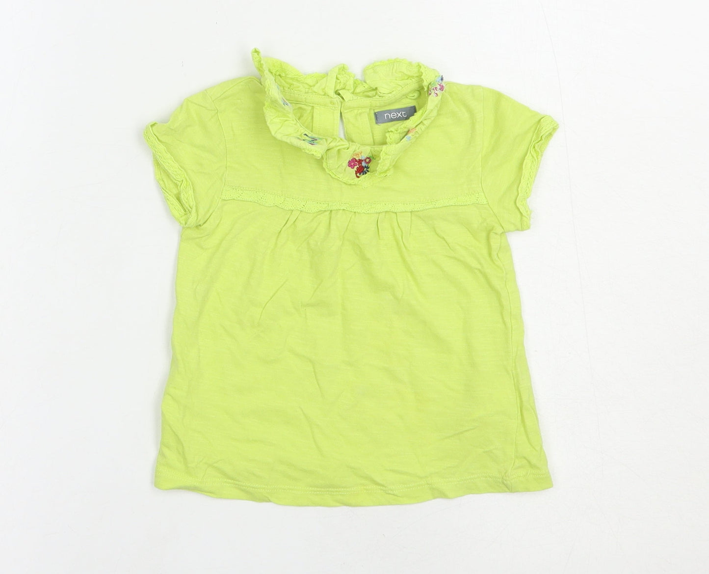 NEXT Baby Green  Cotton Basic T-Shirt Size 12-18 Months Collared Button