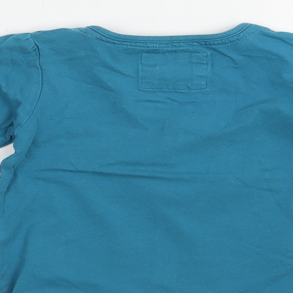 TU Baby Blue  Cotton Basic T-Shirt Size 18-24 Months Crew Neck Snap