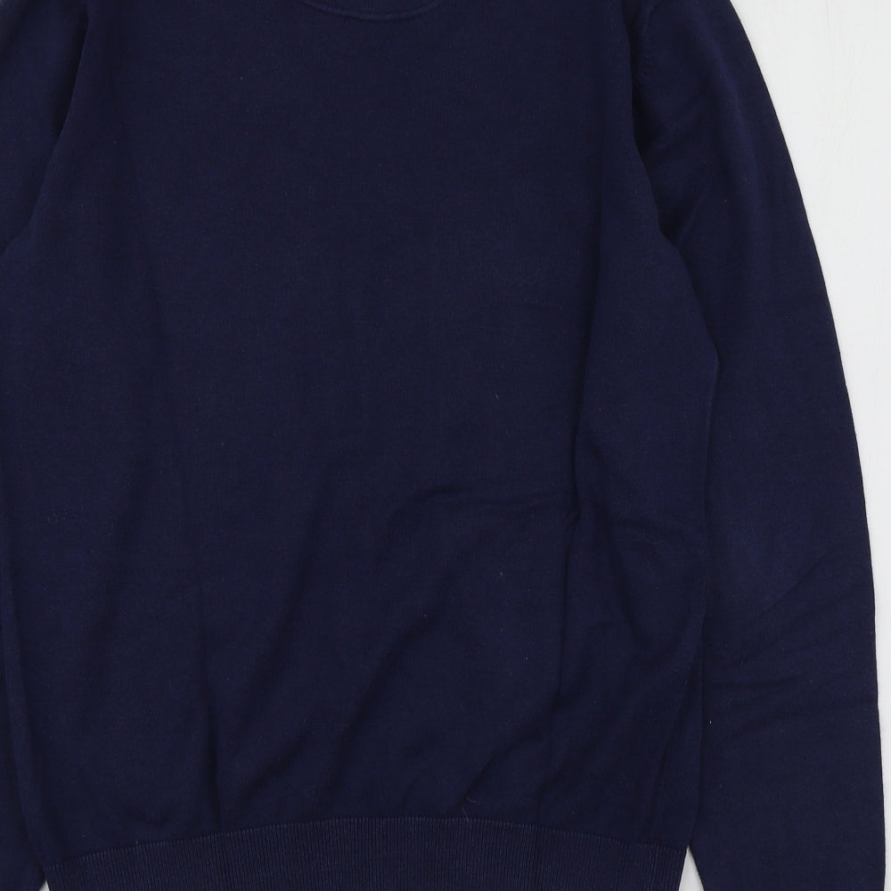 6th Sense Mens Blue V-Neck  Cotton Pullover Jumper Size L