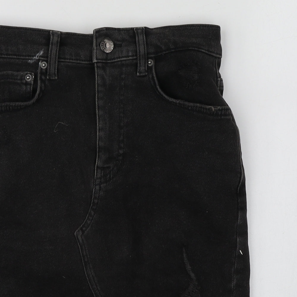 Pull&Bear Womens Grey  Cotton Mini Skirt Size S
