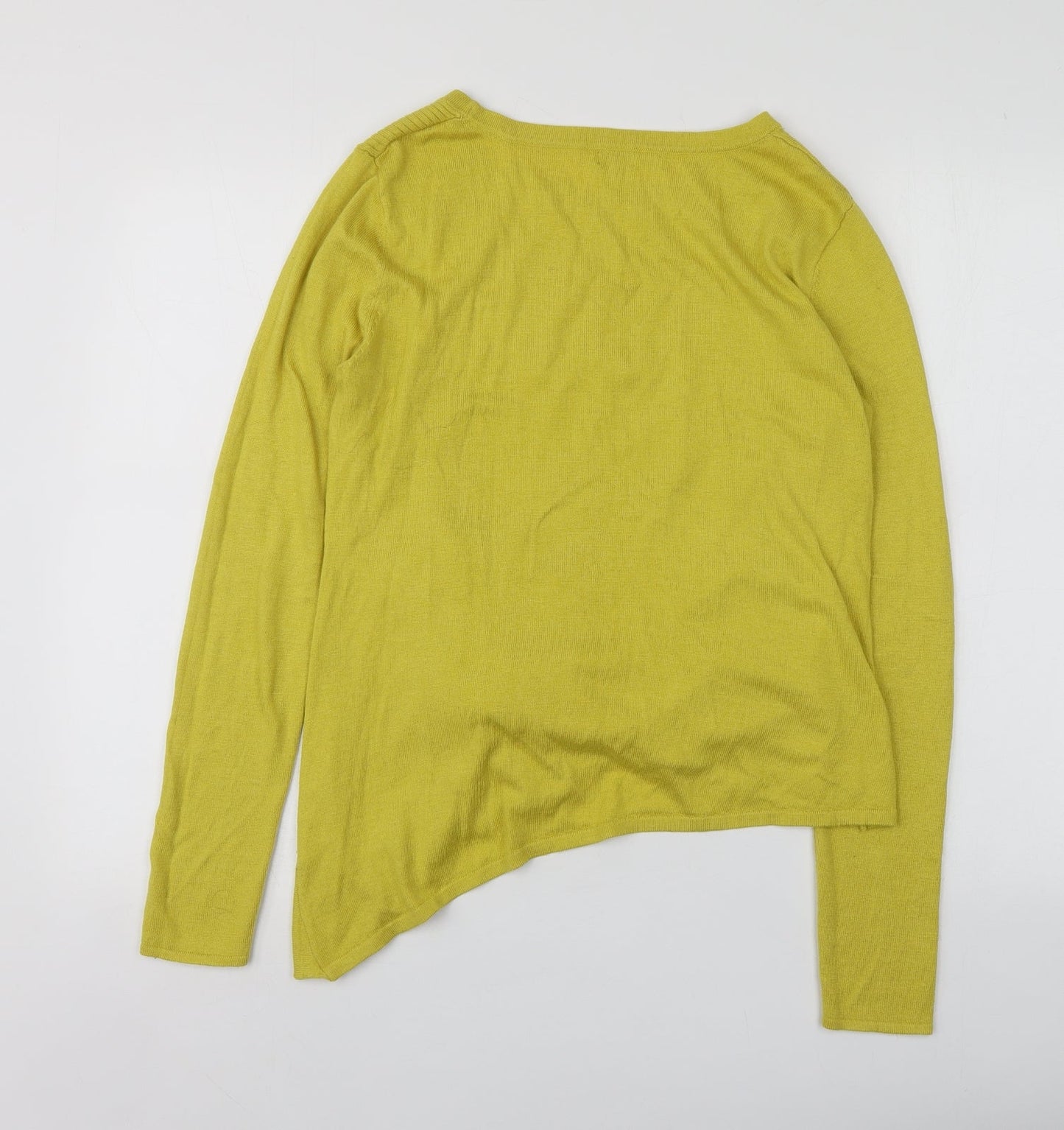 River Island Womens Yellow Round Neck  Polyester Pullover Jumper Size 12
