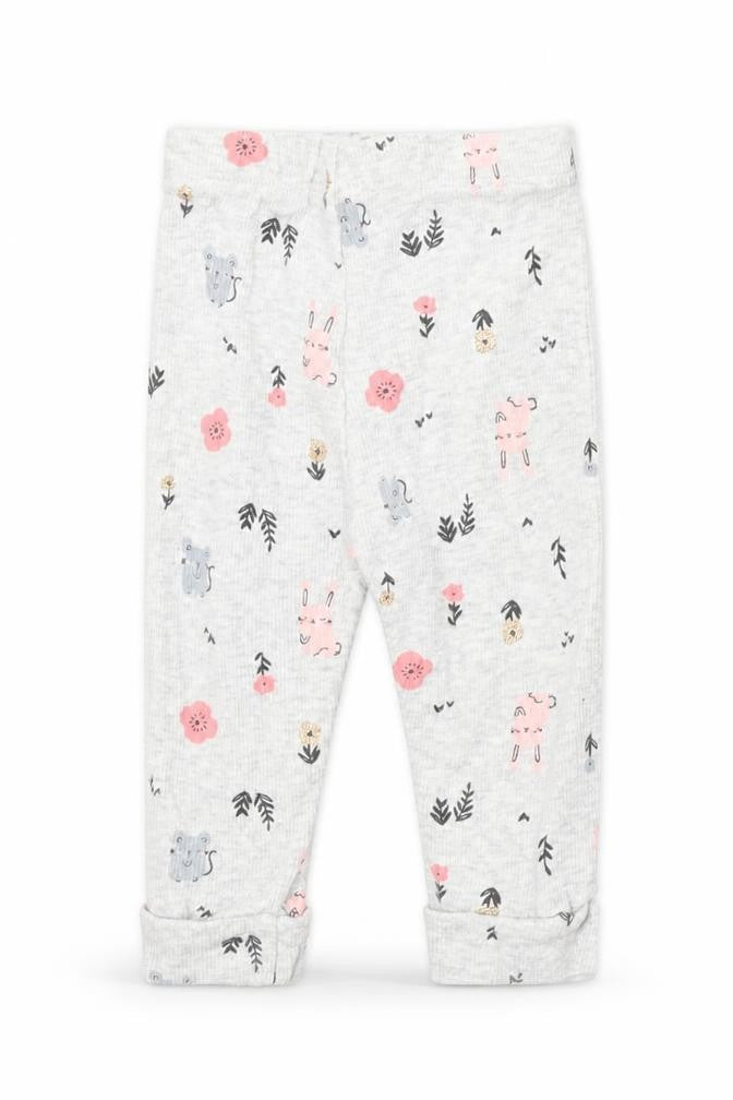 F&F Baby Baby Grey Geometric Cotton Jogger Trousers Size 3-6 Months