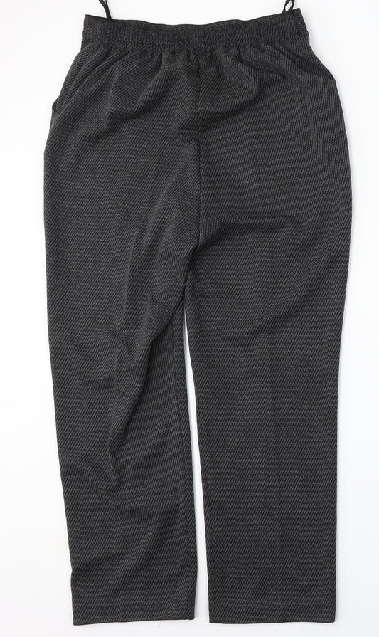 Papaya Womens Grey Geometric Polyester Trousers  Size 12 L27 in Regular