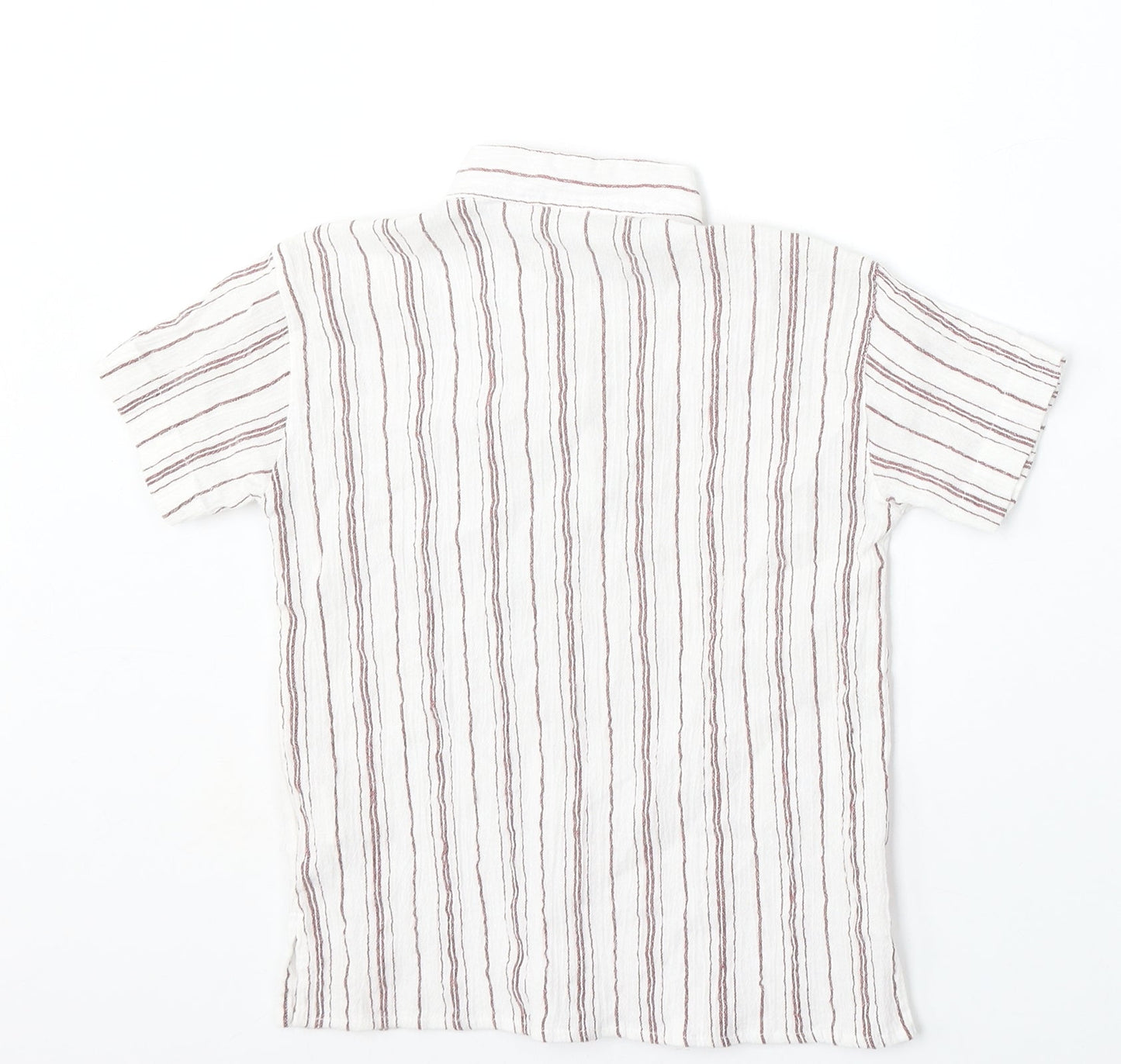 Di Fa Baby White Striped Cotton Basic Polo Size 24 Months Collared Button