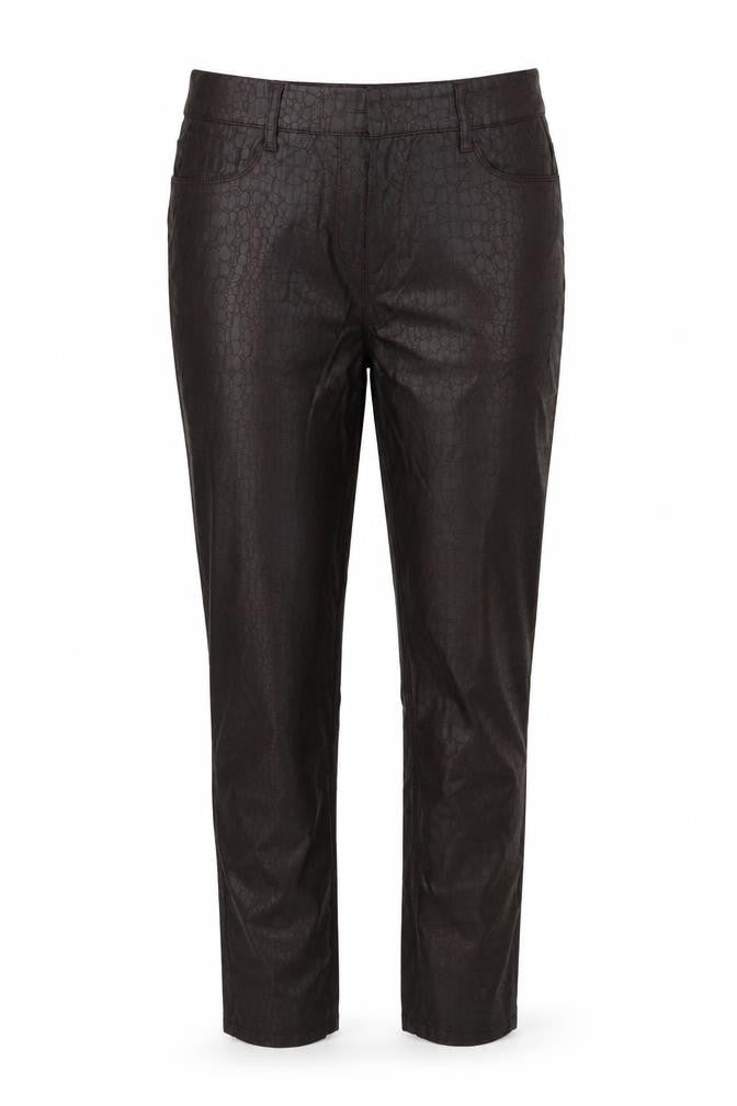 NEXT Womens Brown Animal Print Viscose Pedal Pusher Trousers Size 12 L30 in Regular