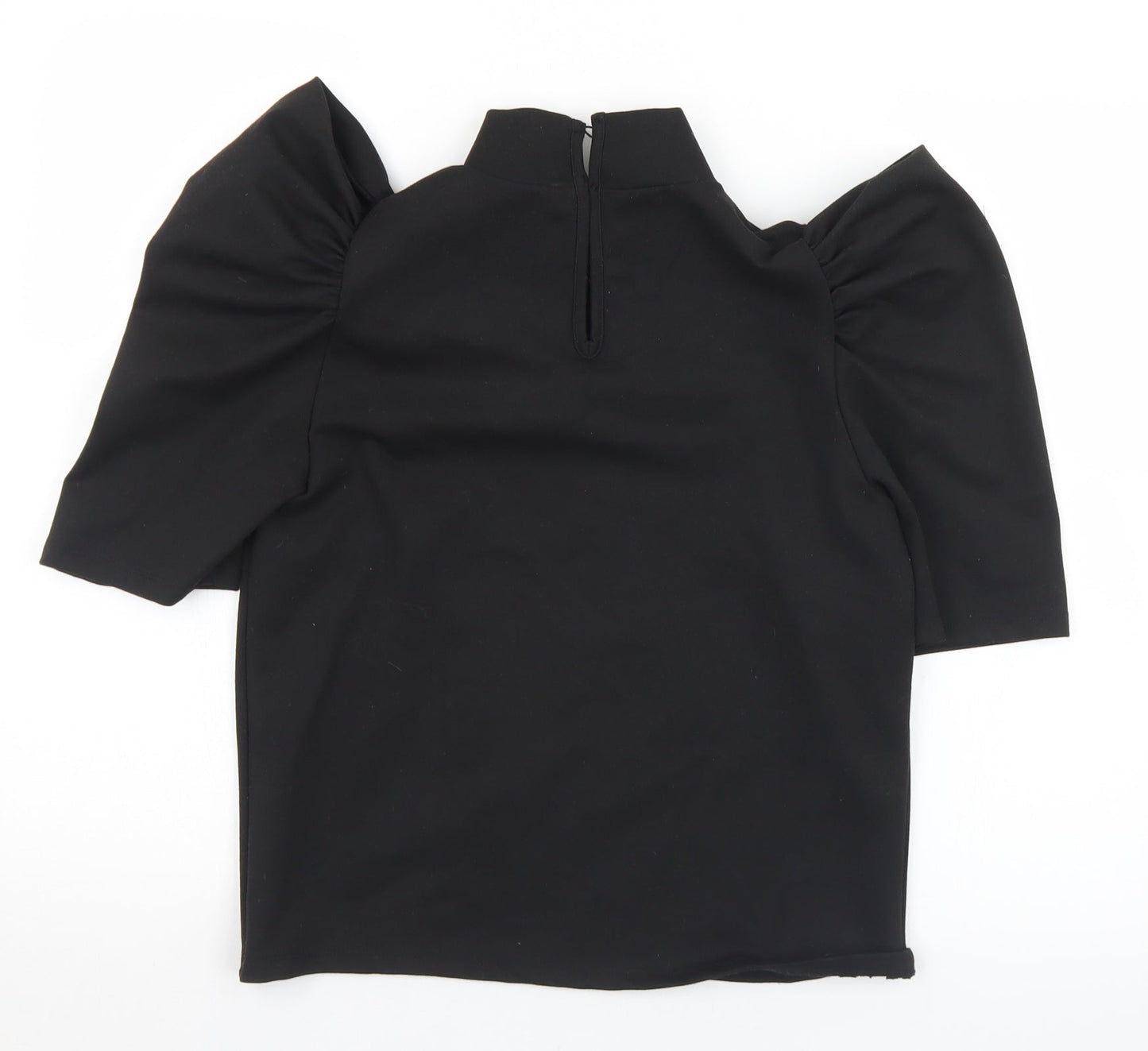 Pieces Womens Black  Viscose Jersey T-Shirt Size M Mock Neck