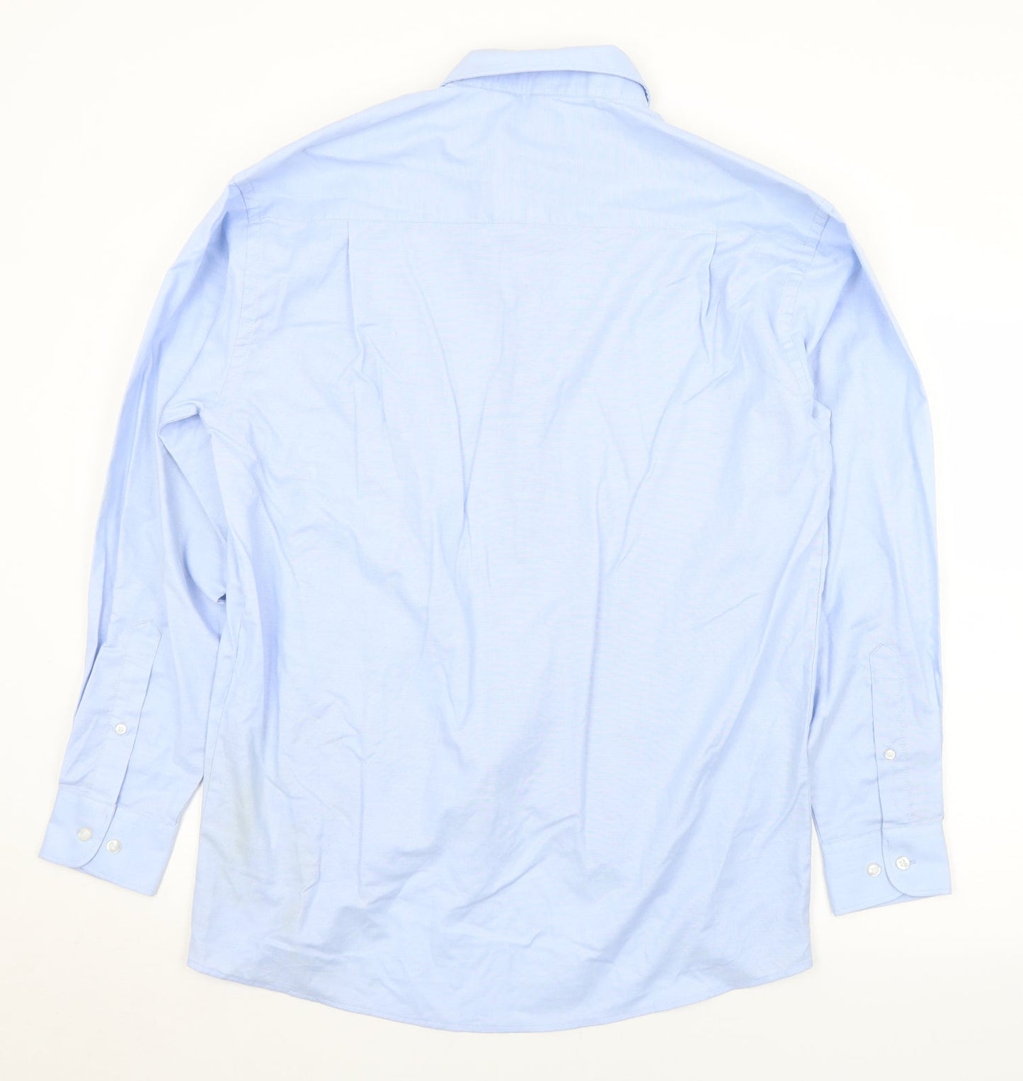 Russell Mens Blue  Cotton  Button-Up Size 15.5 Collared Button