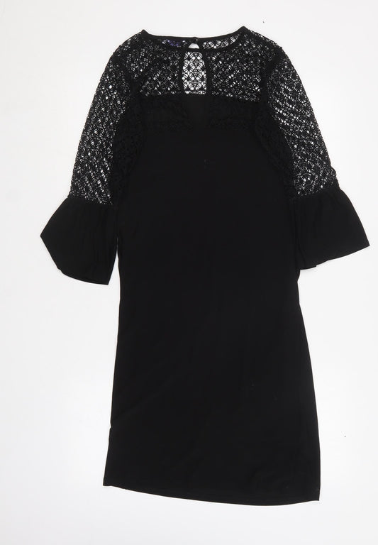 Blue Bell Womens Black  Polyester Shift  Size 8  Round Neck