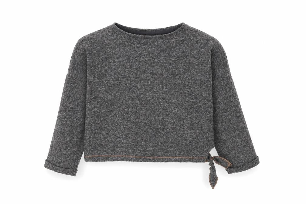 Marks and Spencer Girls Grey Round Neck  Polyester Pullover Jumper Size 6-7 Years  Pullover