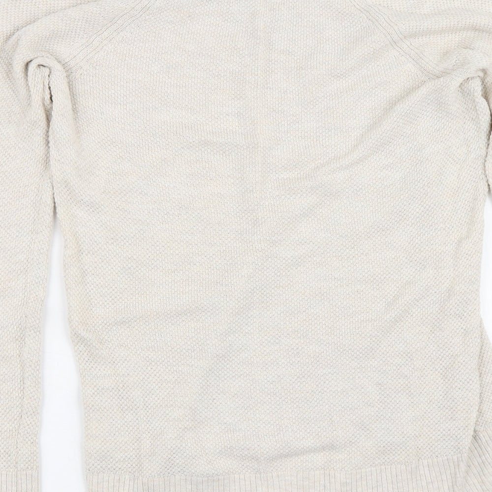 Gap Womens Beige V-Neck  Cotton Pullover Jumper Size XS