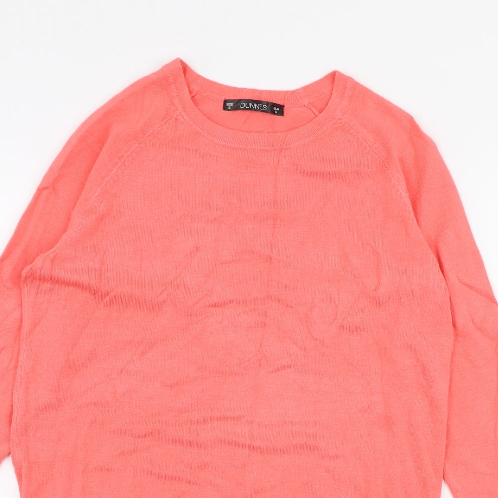 Dunnes Stores Womens Pink Round Neck  Viscose Pullover Jumper Size S