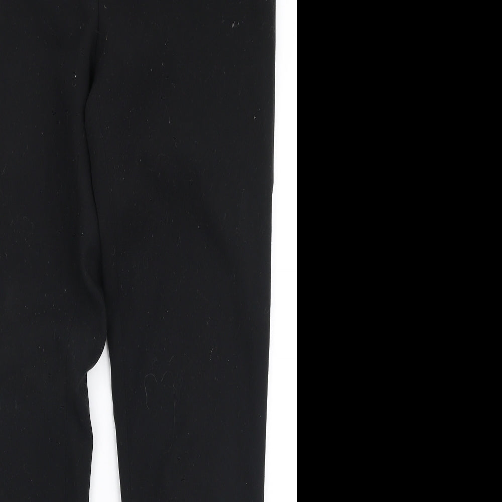 H&M Womens Black  Polyester Trousers  Size 8 L29 in Slim Zip