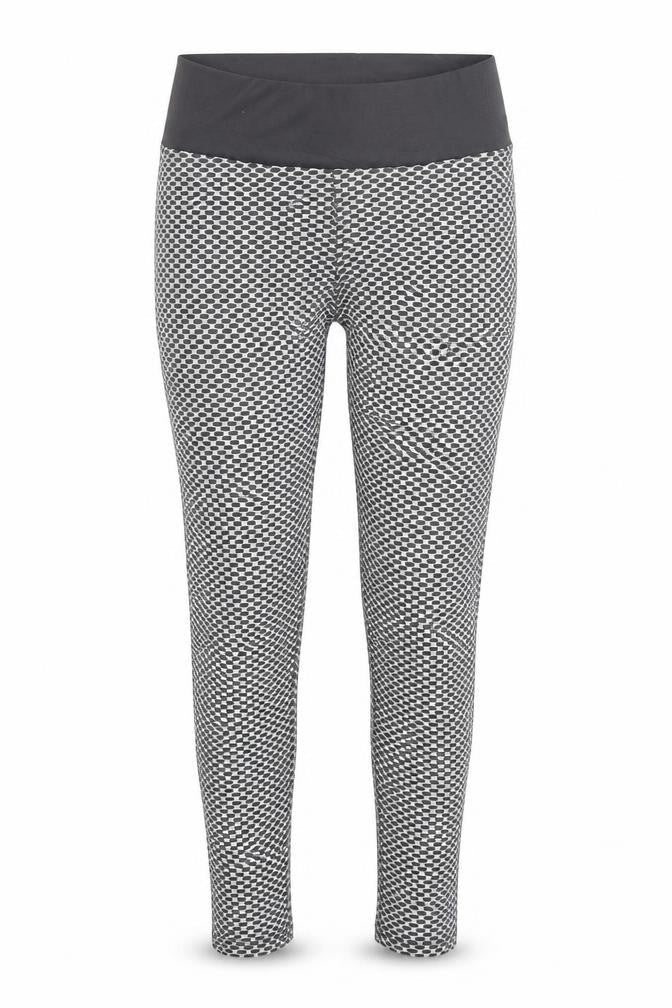 Preworn Womens Grey Geometric Polyester Capri Leggings Size M L26 in