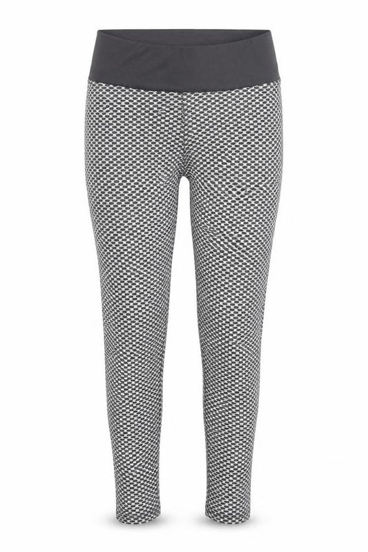 Preworn Womens Grey Geometric Polyester Capri Leggings Size M L26 in