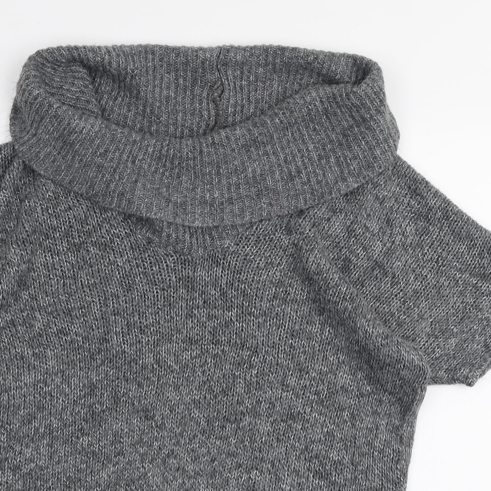 New Look Womens Grey Roll Neck  Acrylic Pullover Jumper Size 10