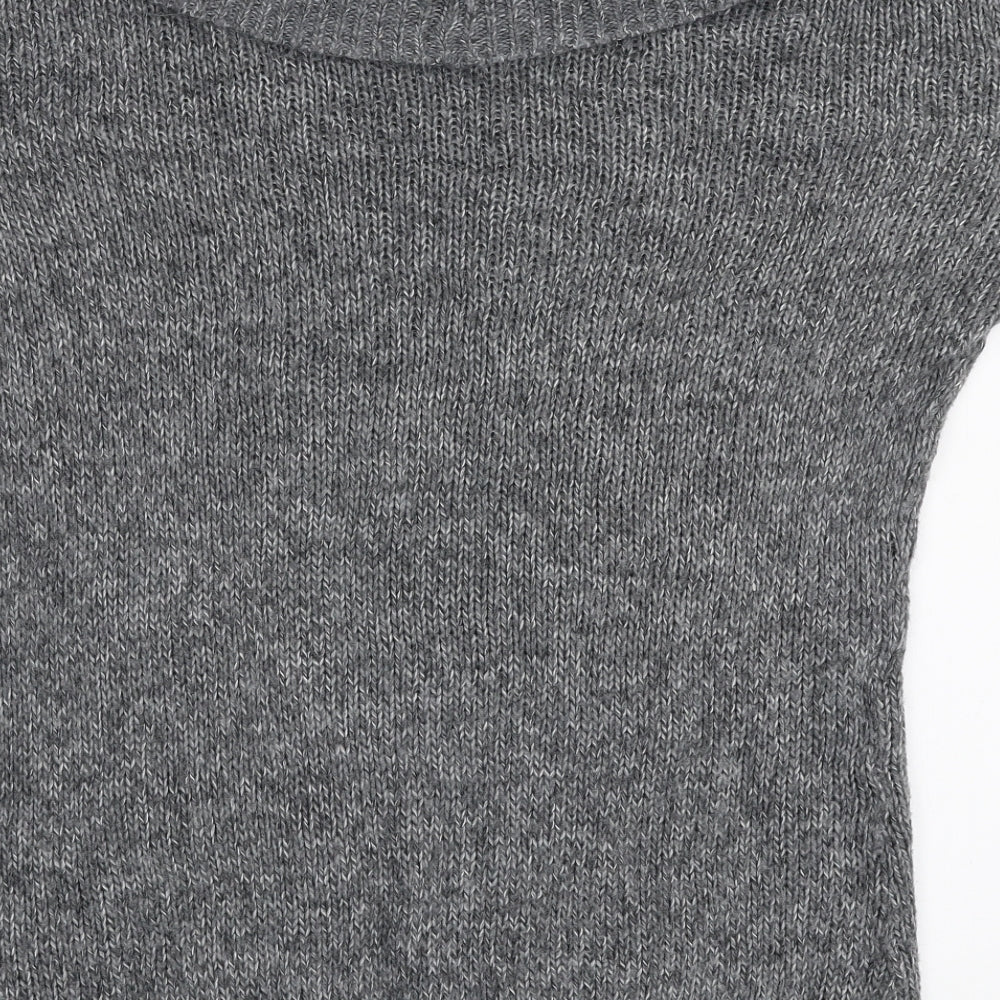 New Look Womens Grey Roll Neck  Acrylic Pullover Jumper Size 10