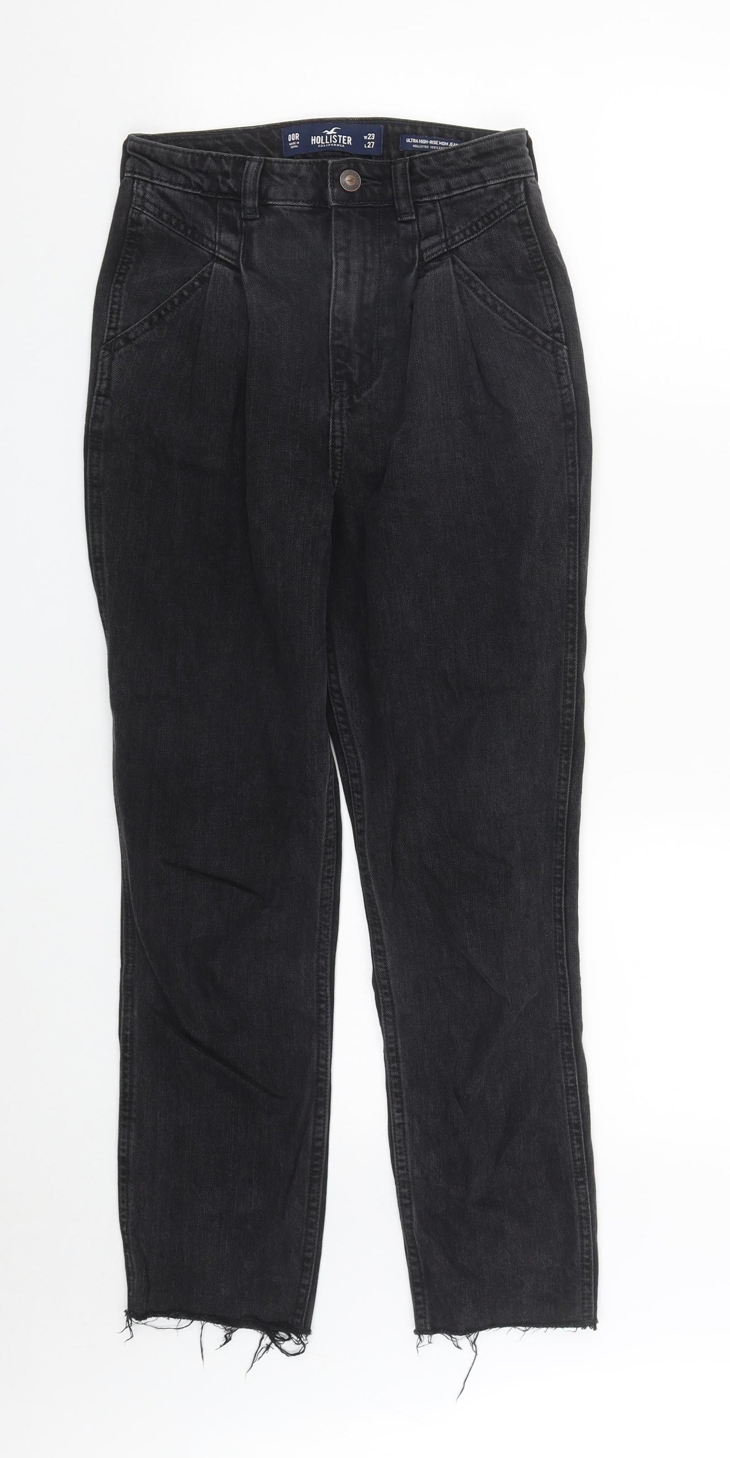 Hollister Womens Black  Cotton Straight Jeans Size 26 in L27 in Regular Zip