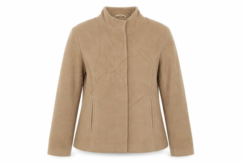 Marks & Spencer Womens Beige   Pea Coat Coat Size 14  Button