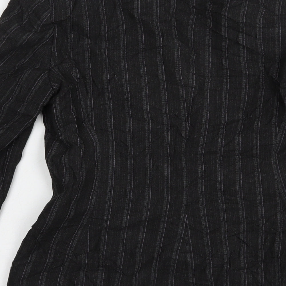 Slater Womens Grey Striped  Jacket Blazer Size 6  Button