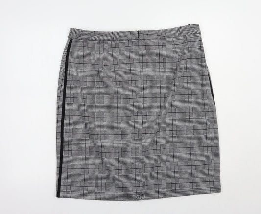 Ambria Womens Grey Plaid Polyester Straight & Pencil Skirt Size 20   Zip