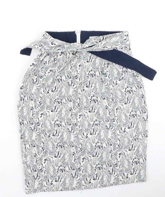 NAF NAF Womens White  Cotton A-Line Skirt Size 34