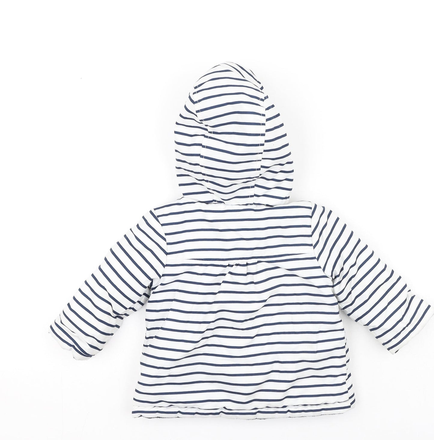 George  Baby Ivory Striped  Basic Coat Coatigan Size 6-9 Months