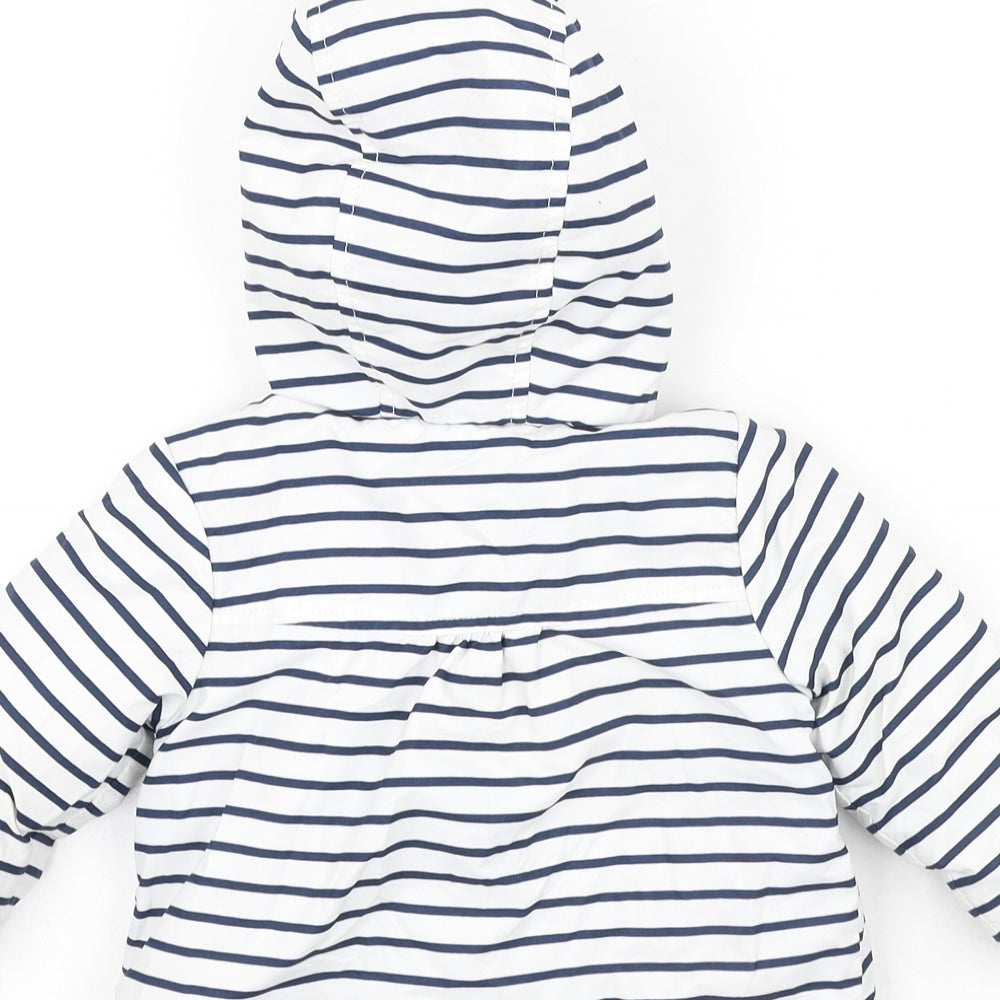 George  Baby Ivory Striped  Basic Coat Coatigan Size 6-9 Months