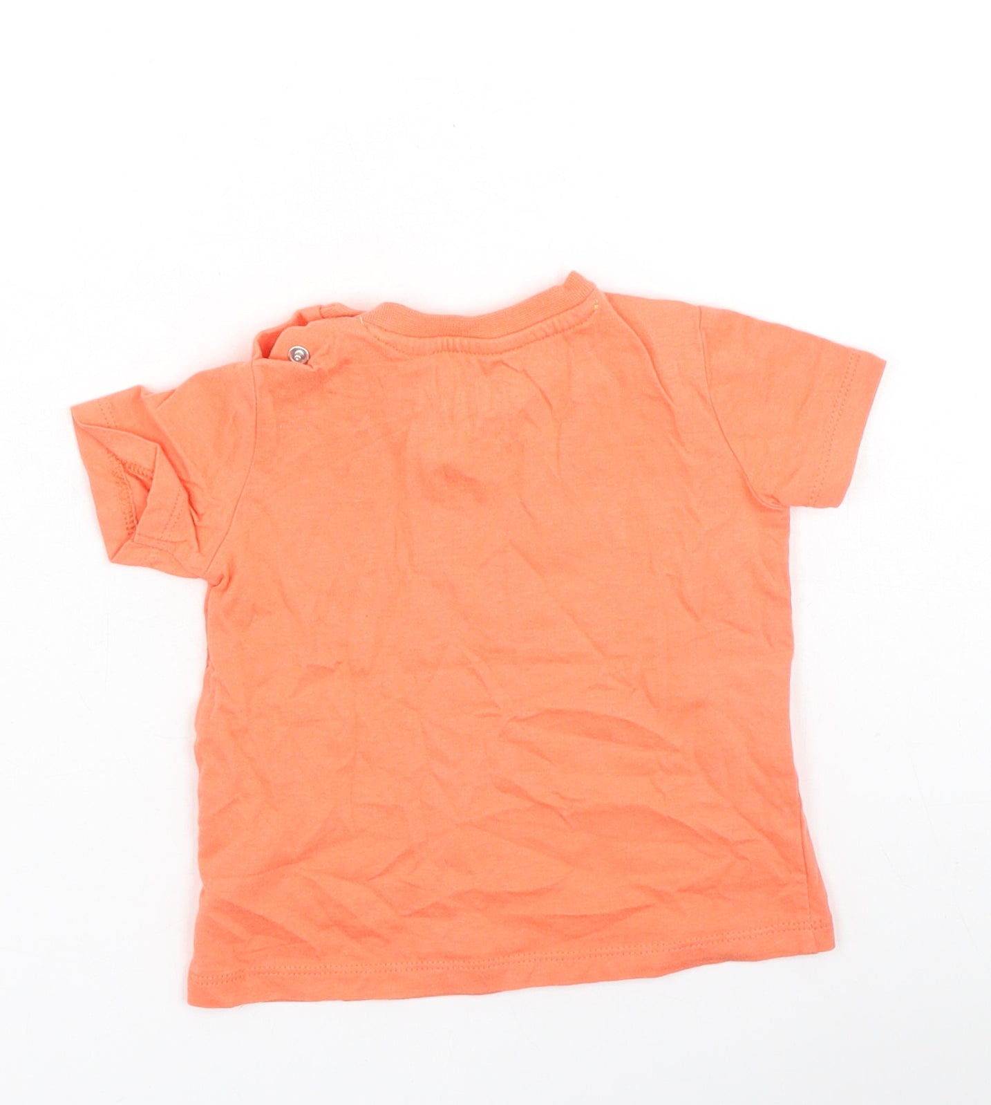 F&F Boys Orange  Cotton Basic Casual Size 3-6 Months Round Neck