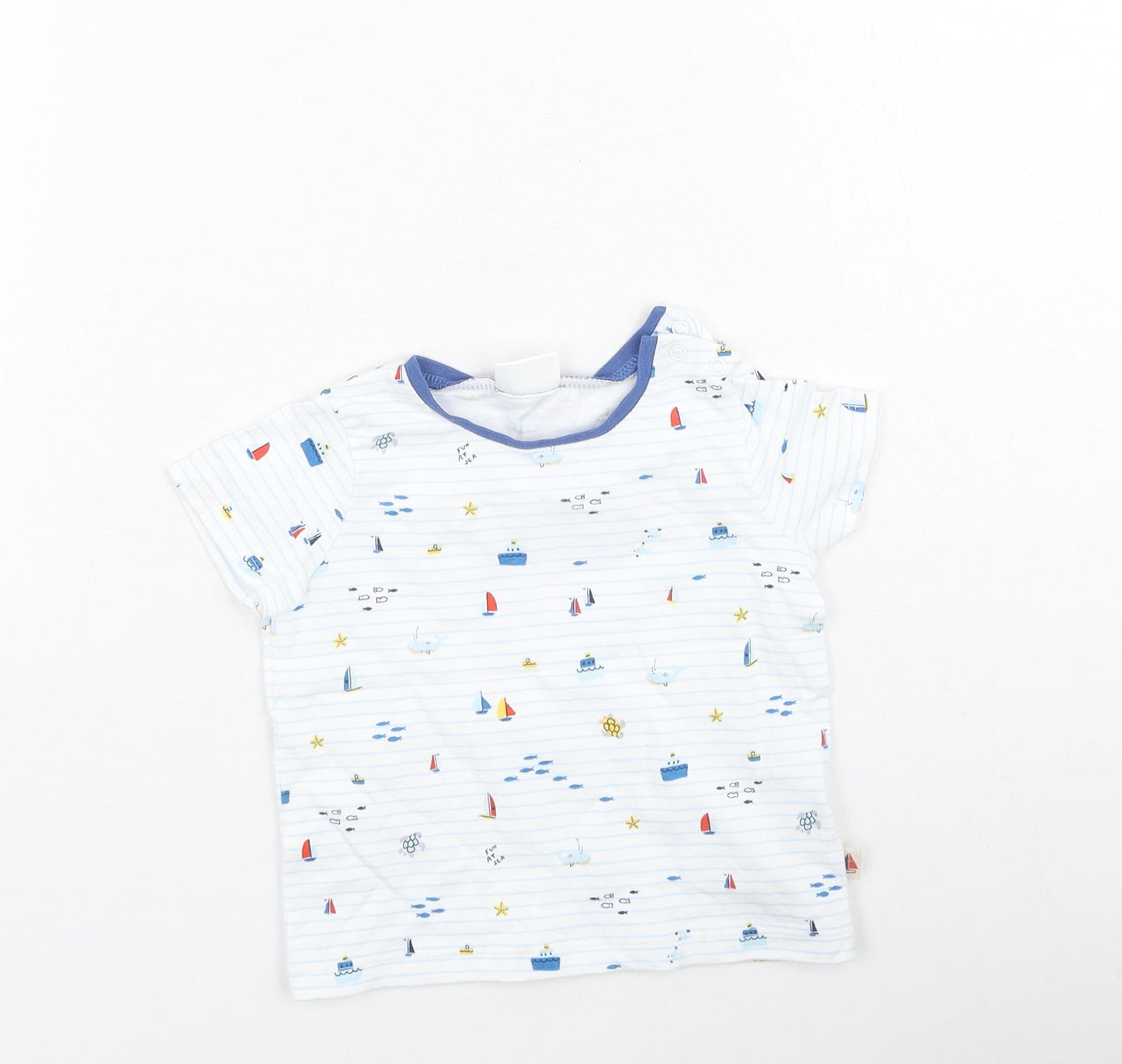 NEXT Baby Multicoloured Striped Cotton Basic Casual Size 3-6 Months Round Neck