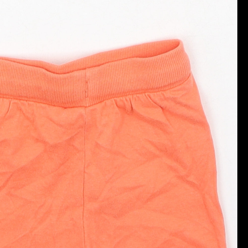 F&F Boys Orange  Cotton Jogger Trousers Size 3-6 Months