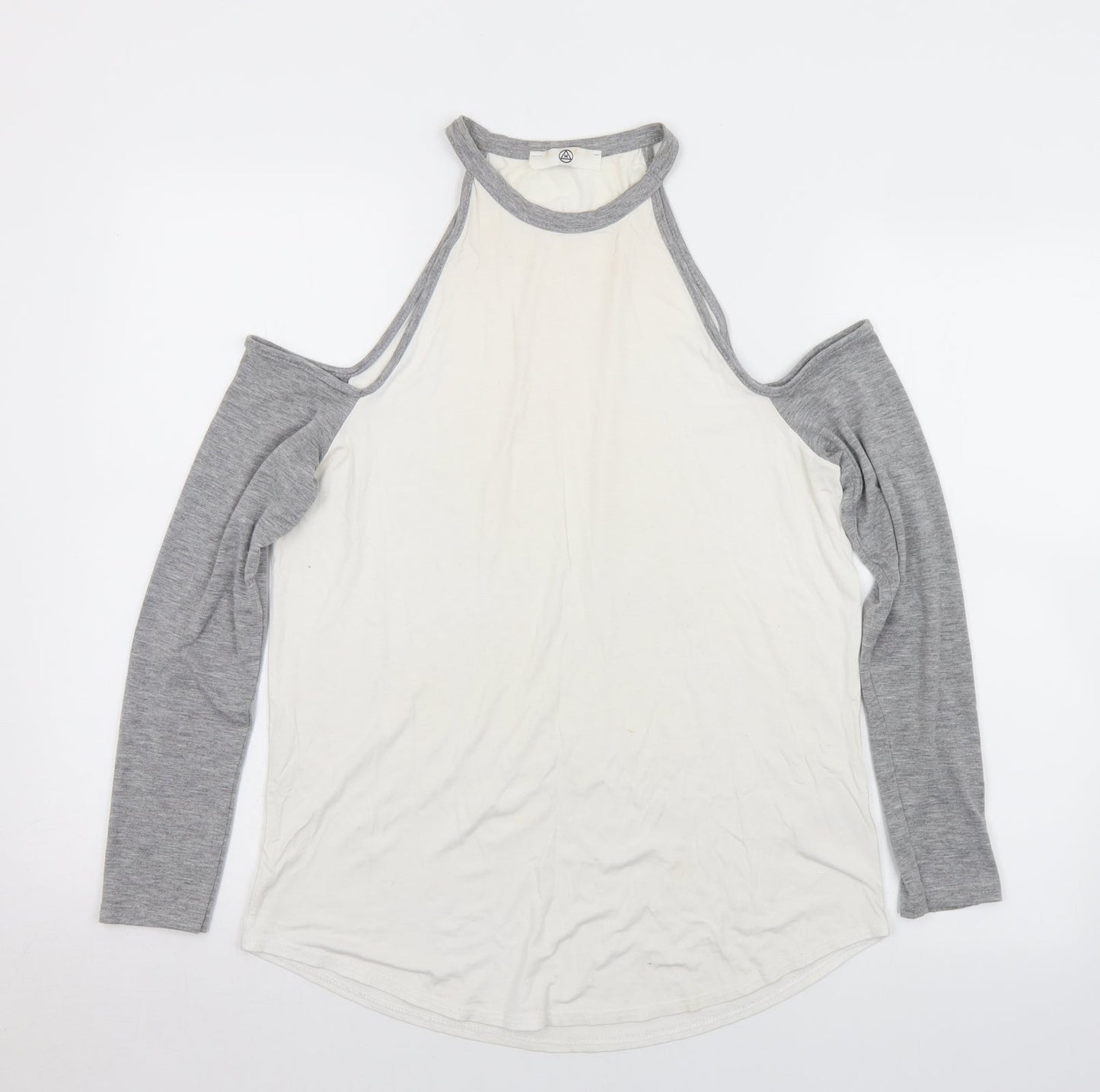 Missguided Womens White  Viscose Basic T-Shirt Size 10 Halter