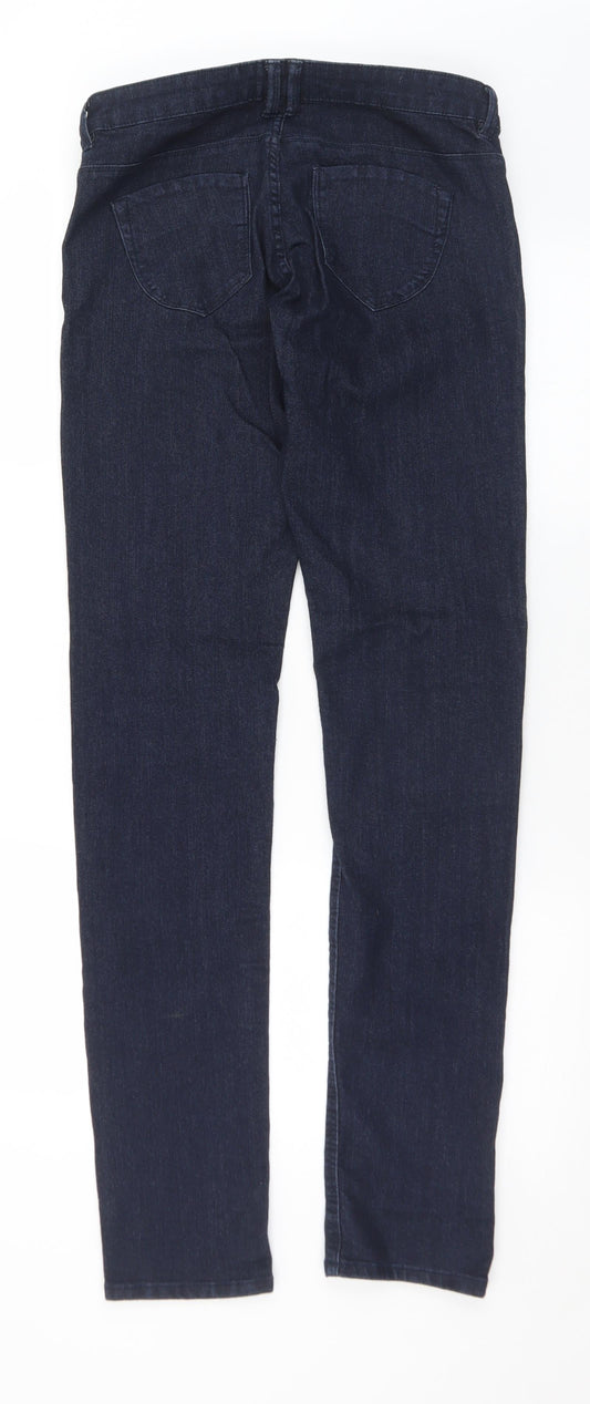 Denim & Co. Womens Blue  Cotton Skinny Jeans Size 10 L34 in Regular Button