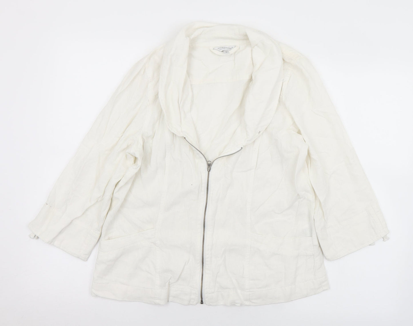 Signature Experican Womens White   Jacket  Size M  Zip