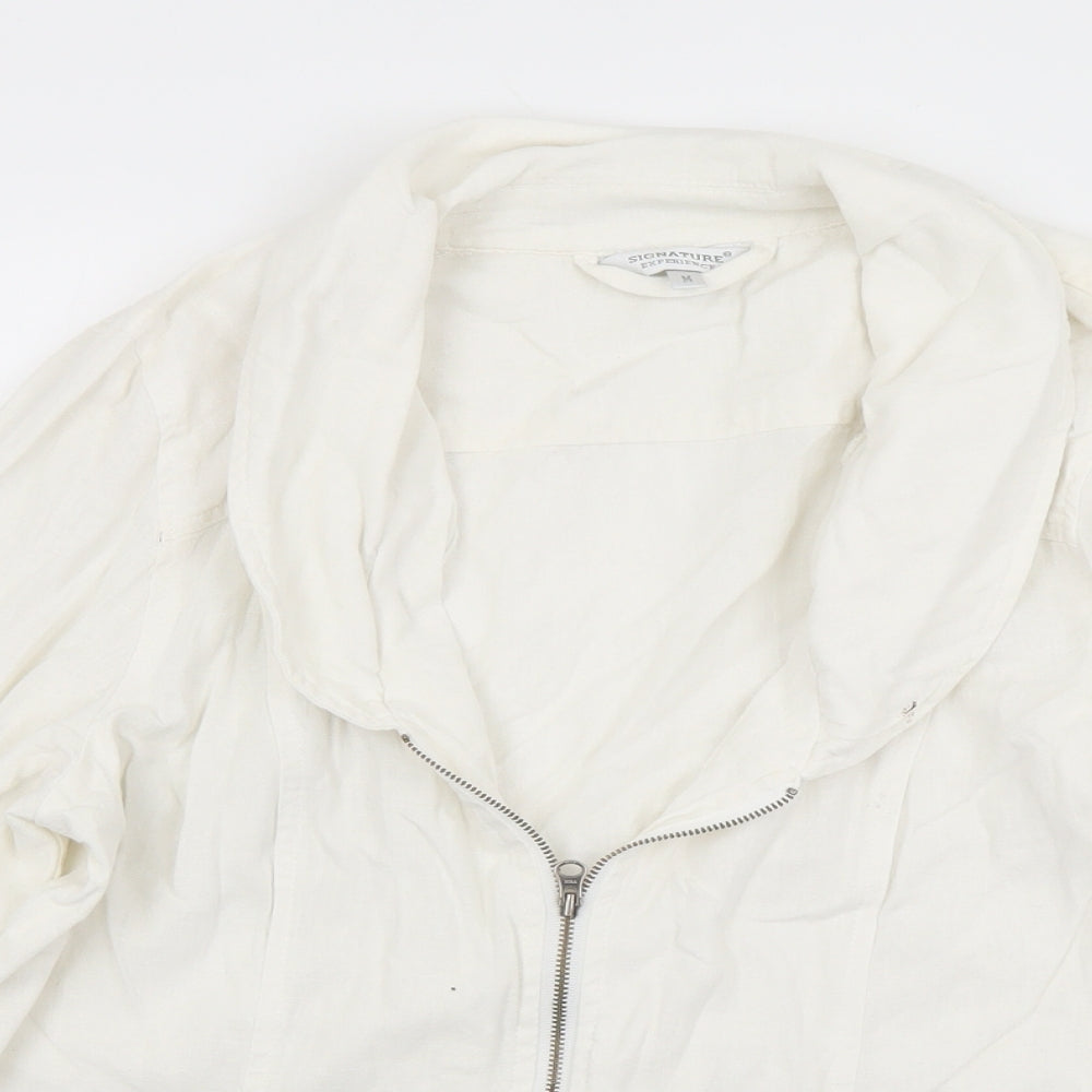 Signature Experican Womens White   Jacket  Size M  Zip