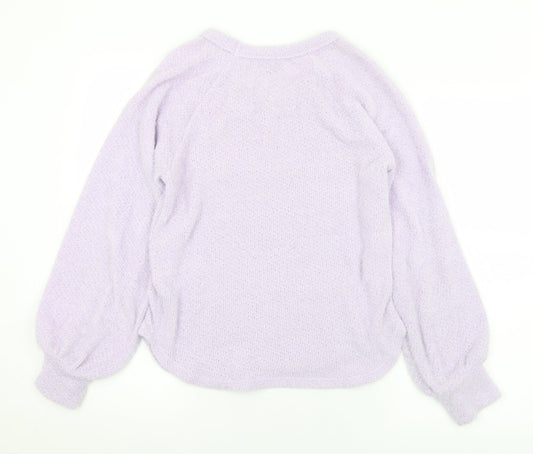 Hollister Womens Purple V-Neck  Polyester Pullover Jumper Size XS