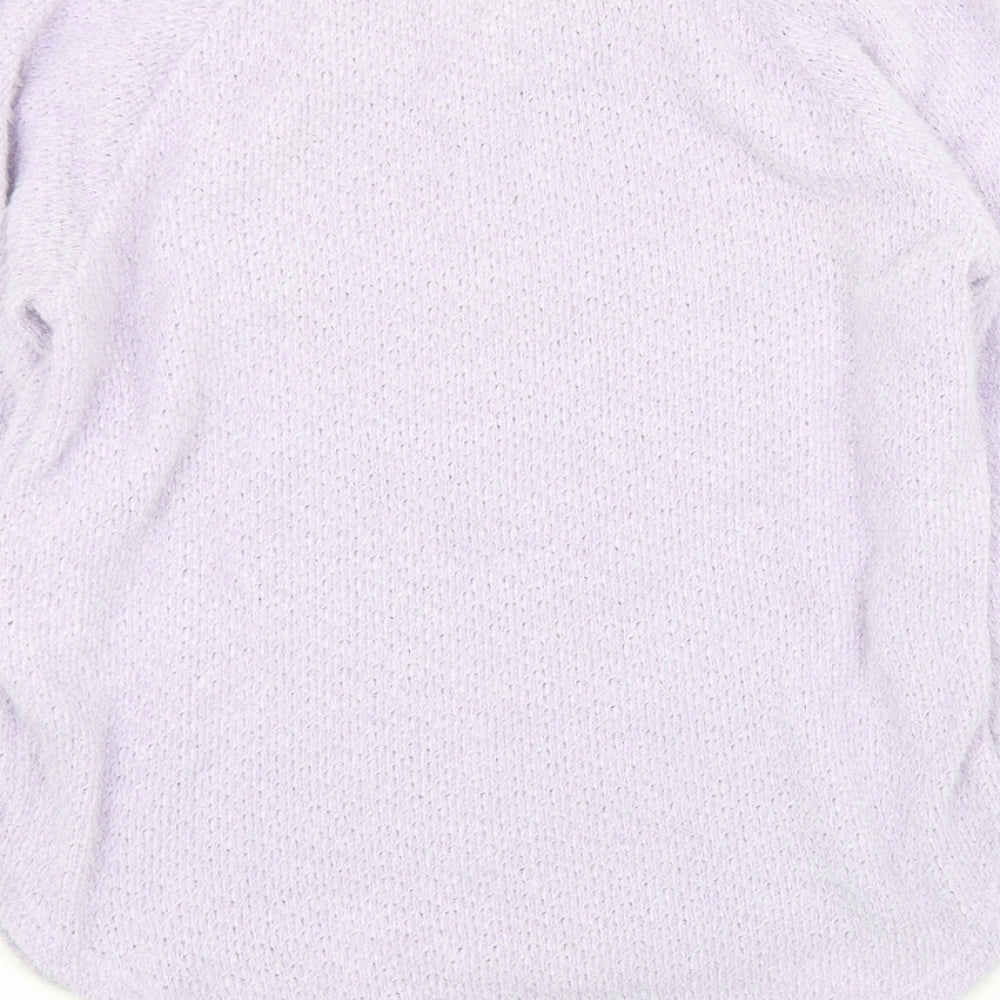 Hollister Womens Purple V-Neck  Polyester Pullover Jumper Size XS