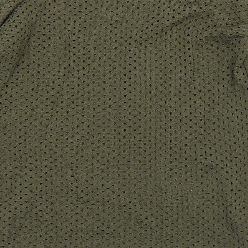 Topshop Womens Green Crew Neck  Viscose Pullover Jumper Size 8