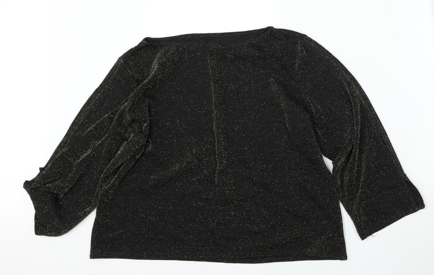 FASHION EXTRA Womens Gold Boat Neck  Polyamide Pullover Jumper Size 18