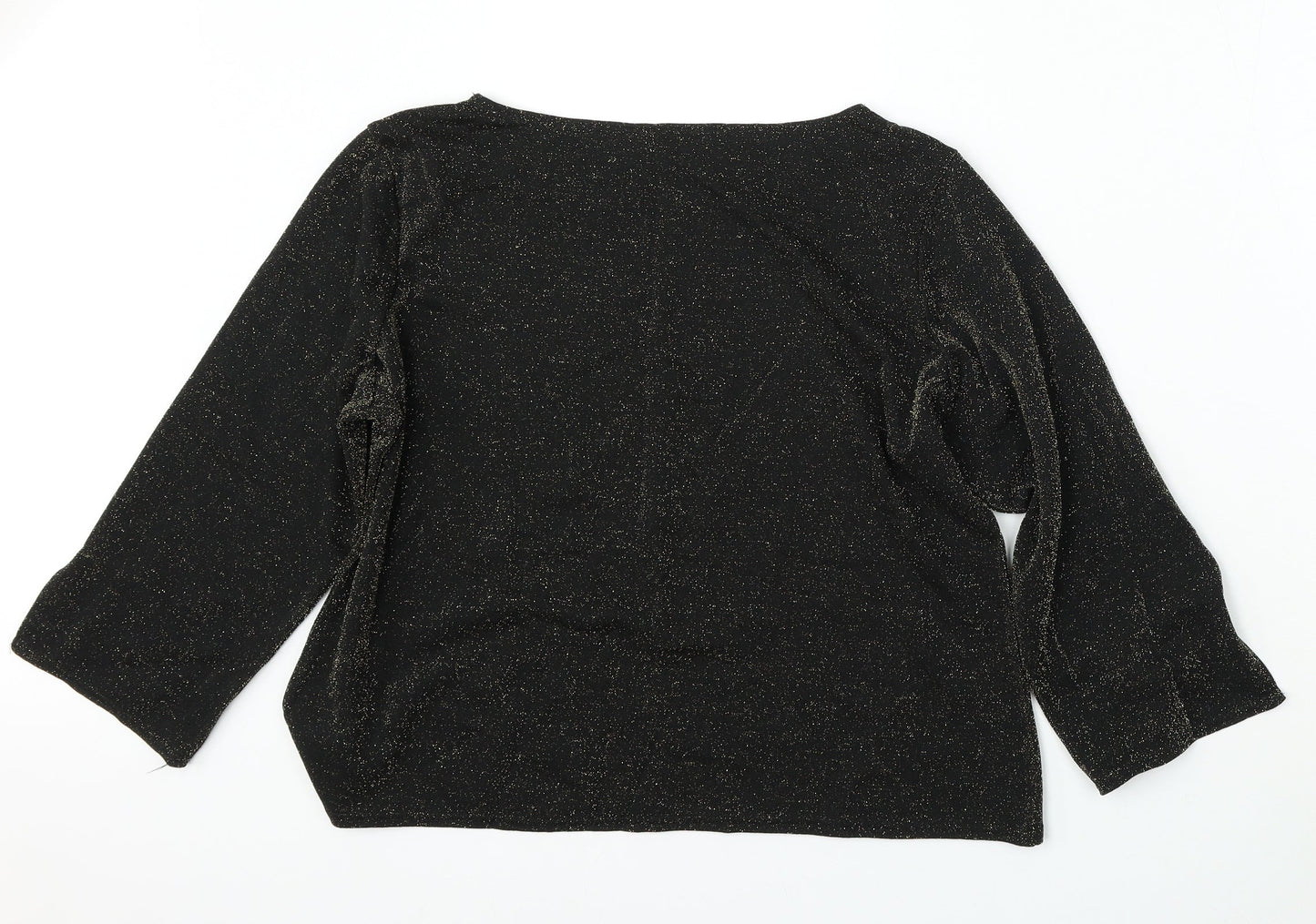 FASHION EXTRA Womens Gold Boat Neck  Polyamide Pullover Jumper Size 18