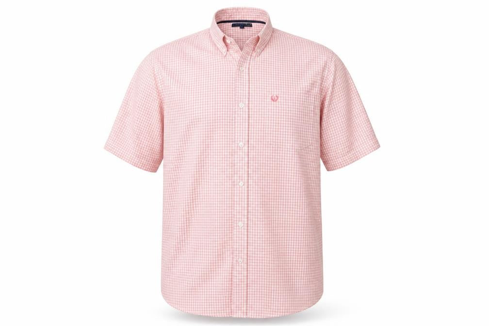Lincoln Mens Red Check Polyester  Polo Size XL Collared