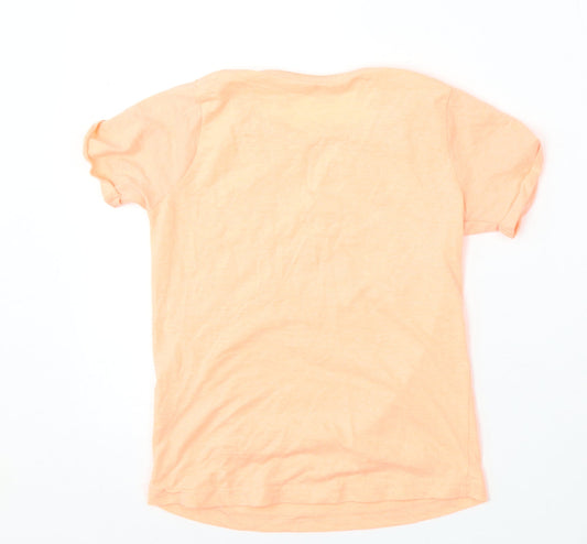 YD Girls Pink  Polyester Basic T-Shirt Size 8-9 Years Round Neck