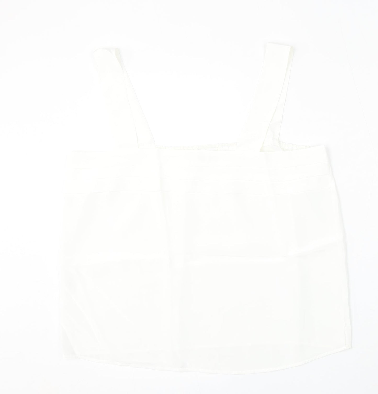 Classic Woman Womens White  Polyester Basic Tank Size 18 Square Neck