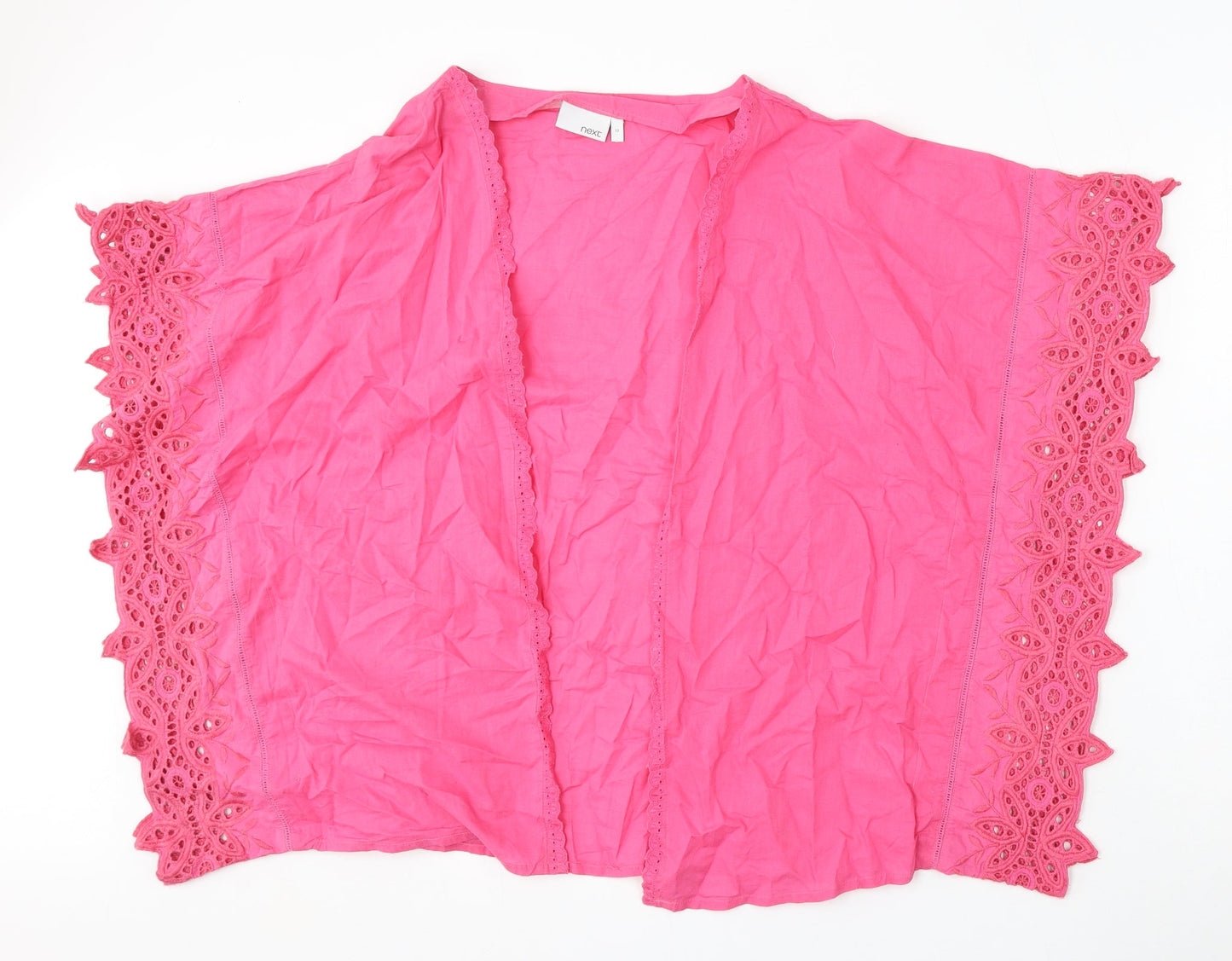 NEXT Womens Pink V-Neck  Cotton Cape Jumper Size 12