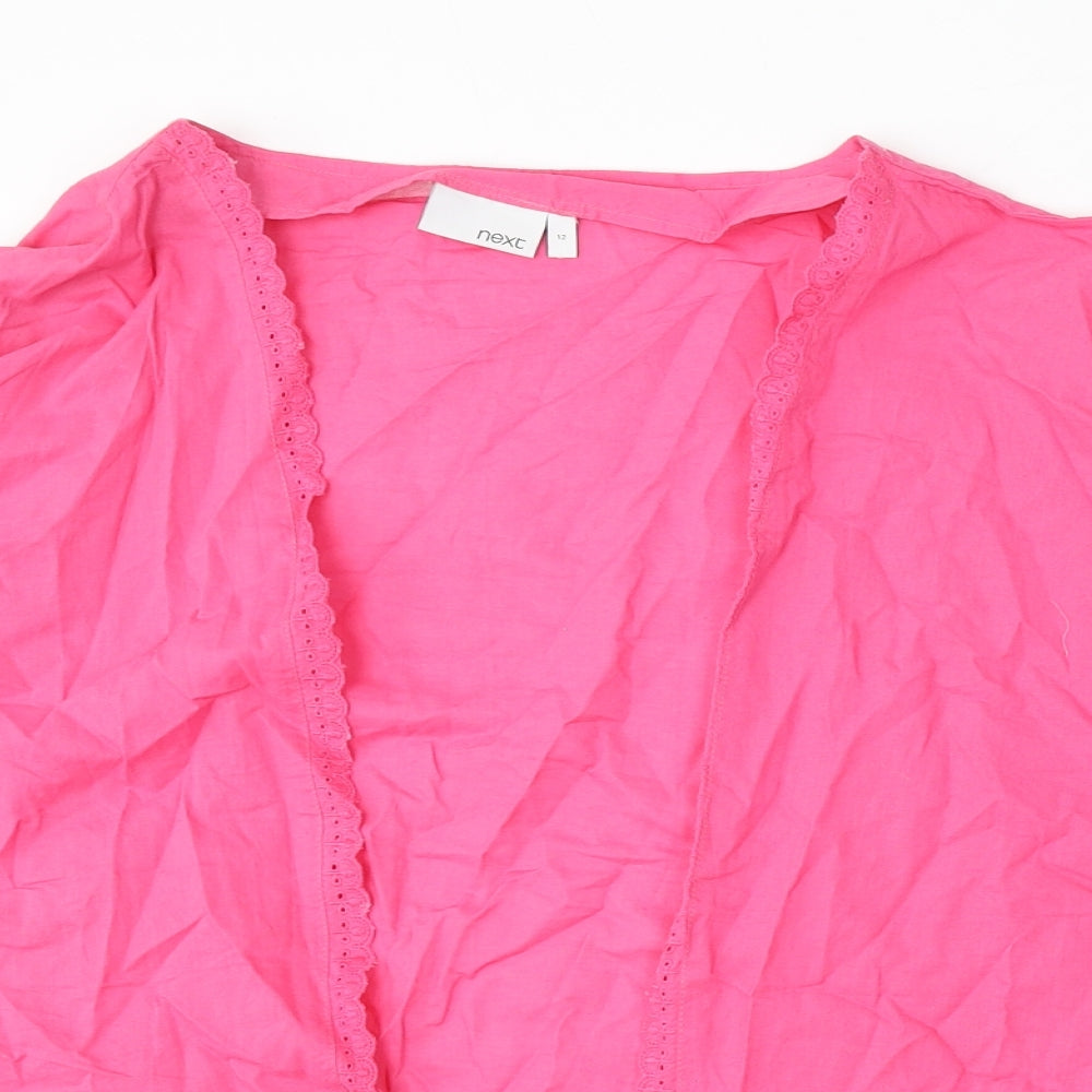 NEXT Womens Pink V-Neck  Cotton Cape Jumper Size 12