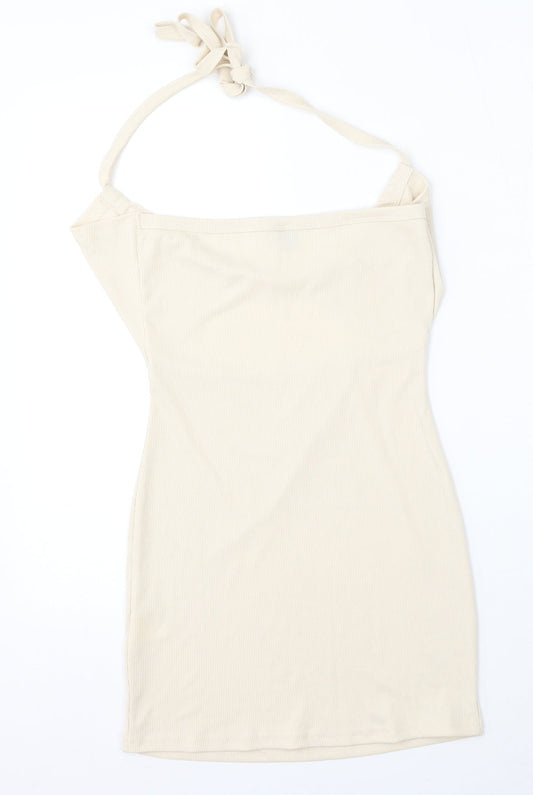 SheIn Womens Beige  Polyester Bodycon  Size S  Square Neck