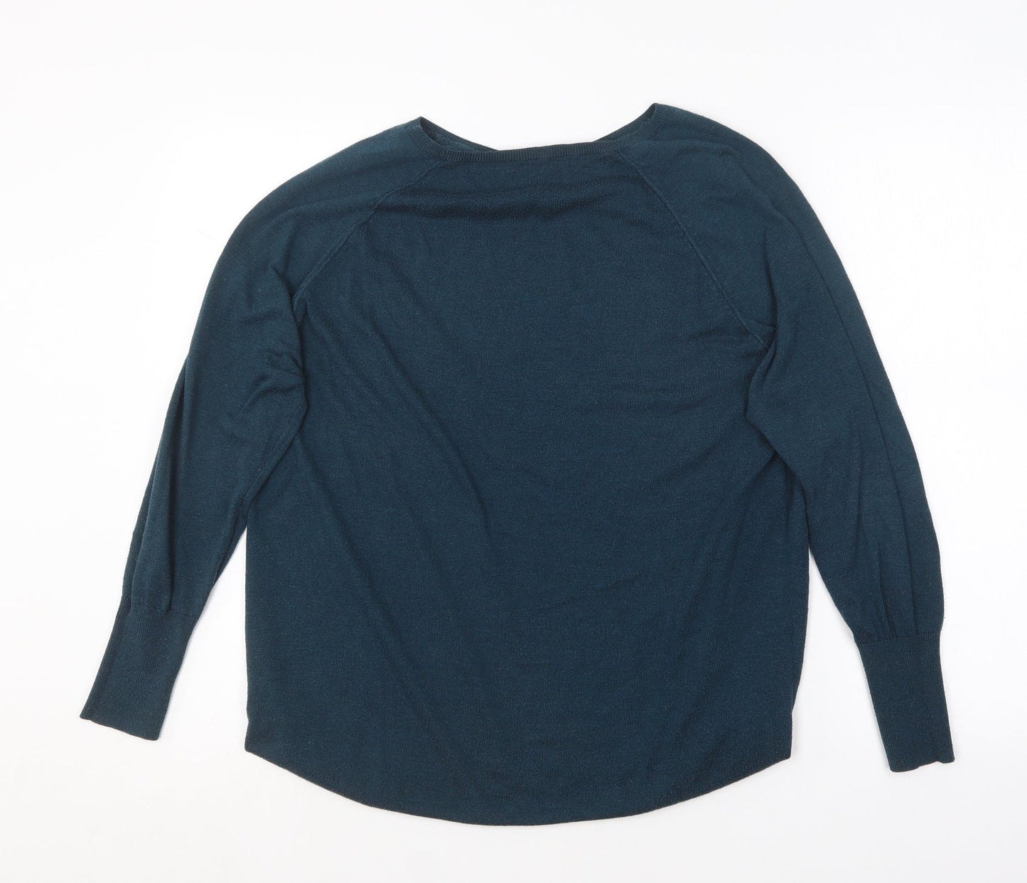 Oasis Womens Blue Round Neck  Polyester Pullover Jumper Size 14