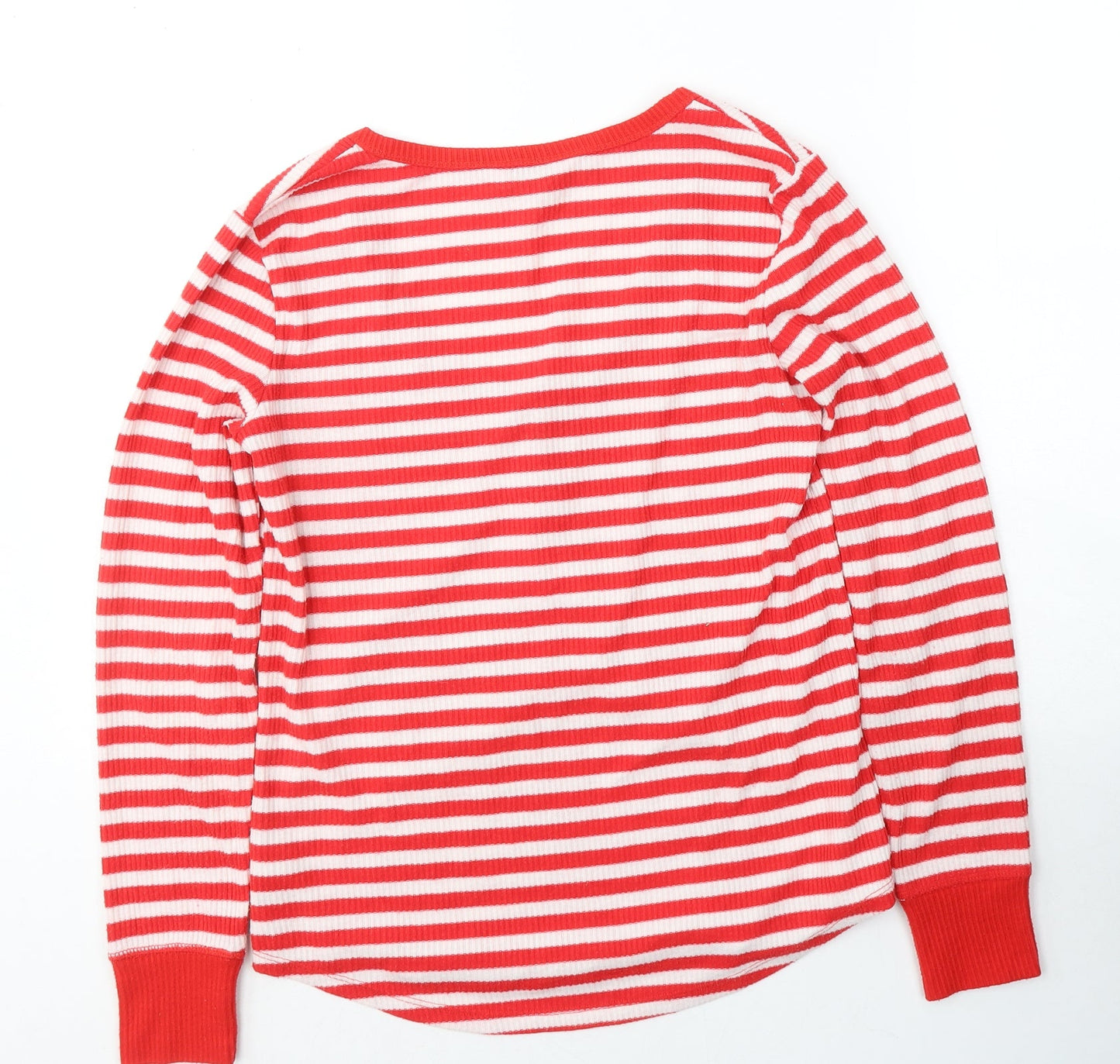 Boux Avenue Womens Red Striped Polyester Jersey T-Shirt Size 10 V-Neck - Nice-ish