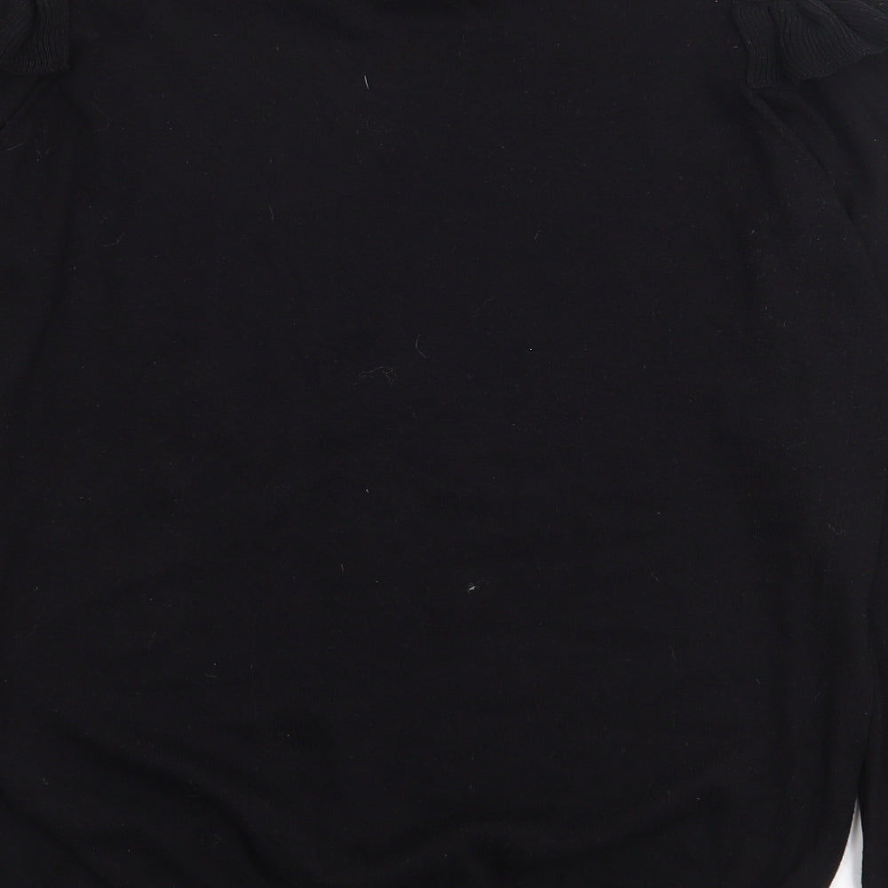 C&A Womens Black Round Neck  Polyester Pullover Jumper Size S